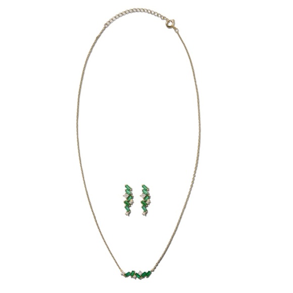 Adina Eden Green and Gold Necklace Set - Picture 1 of 6